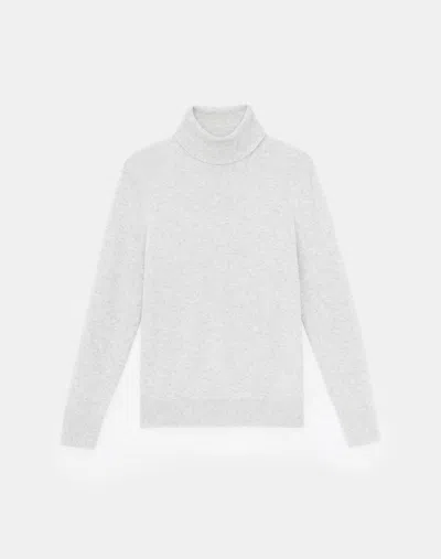 Lafayette 148 Cashmere Fitted Turtleneck Sweater In Grey Heather