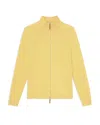 Lafayette 148 Cotton-silk Tape Fitted Bomber Sweater In Canary Yellow