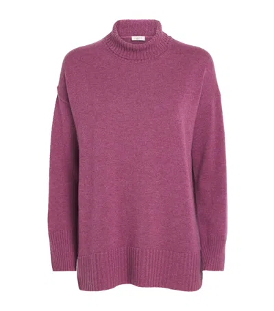 Lafayette 148 Cashmere Funnel-neck Sweater In Purple