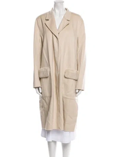 Pre-owned Lafayette 148 Cashmere Fur Coat W/ Tags In Neutral