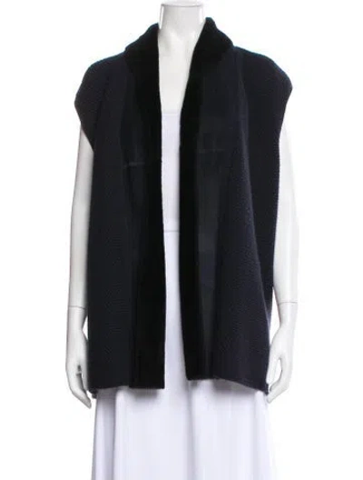 Pre-owned Lafayette 148 Cashmere Fur Jacket In Black