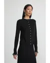 Lafayette 148 Pearl-button Cashmere Cardigan In Black
