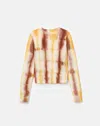 Lafayette 148 Cashmere Hand Dyed Crewneck Pullover Sweater In Brown