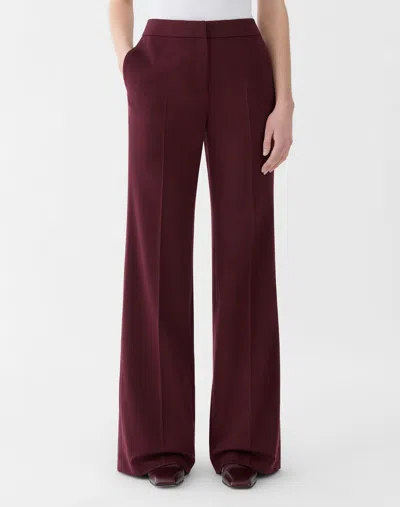 Lafayette 148 Cashmere High Rise Flared Pants In Aubergine
