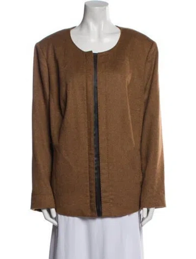 Pre-owned Lafayette 148 Cashmere Jacket In Brown