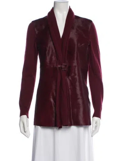Pre-owned Lafayette 148 Cashmere Jacket In Red