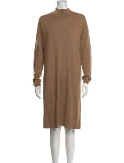 Pre-owned Lafayette 148 Cashmere Knee-length Dress In Neutrals