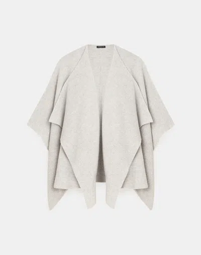 Lafayette 148 Cashmere Knit Wrap Poncho In Grey Heather