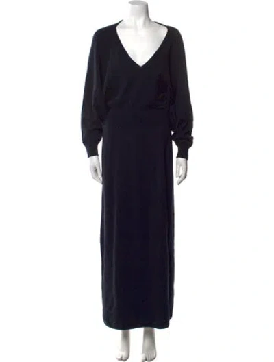 Pre-owned Lafayette 148 Cashmere Long Dress In Black