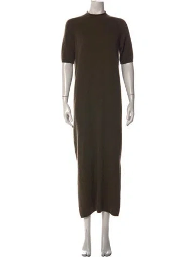 Pre-owned Lafayette 148 Cashmere Long Dress In Green