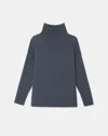 Lafayette 148 Cashmere Long Sleeve Turtleneck Sweater In Graphite Melange