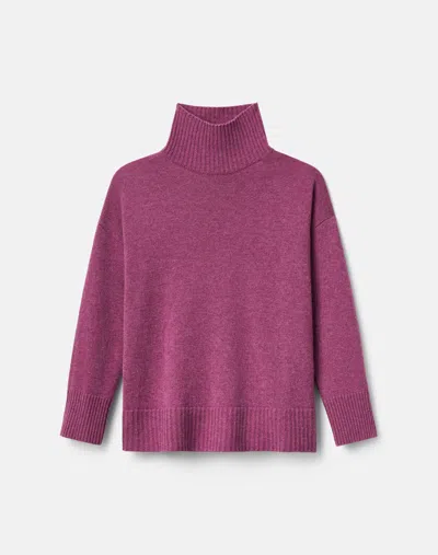 Lafayette 148 Cashmere Long Sleeve Turtleneck Sweater In Purple