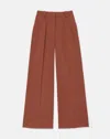 Lafayette 148 Cashmere Mã©lange Wyatt Wide Leg Pant In Burnt Sienna
