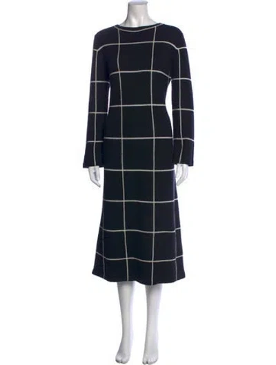 Pre-owned Lafayette 148 Cashmere Midi Length Dress In Black