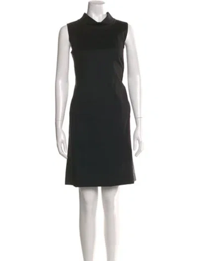 Pre-owned Lafayette 148 Cashmere Mini Dress In Black