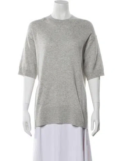 Pre-owned Lafayette 148 Cashmere Mock Neck Sweater In Gray