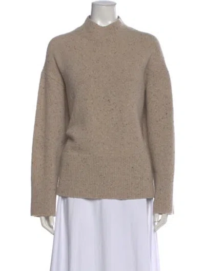 Pre-owned Lafayette 148 Cashmere Mock Neck Sweater In Neutral