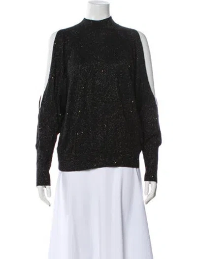 Pre-owned Lafayette 148 Cashmere Mock Neck Sweater W/ Tags In Black
