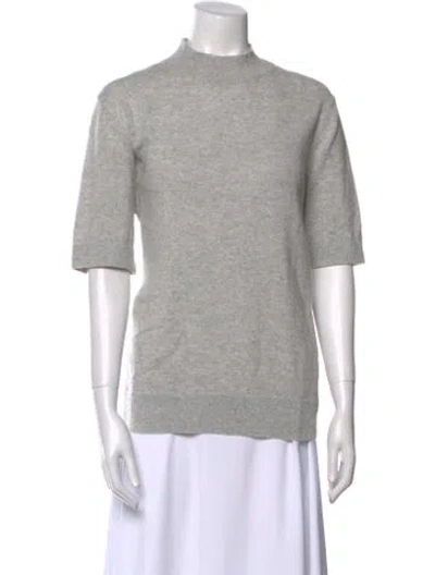 Pre-owned Lafayette 148 Cashmere Mock Neck Sweater W/ Tags In Gray