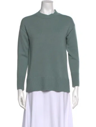 Pre-owned Lafayette 148 Cashmere Mock Neck Sweater W/ Tags In Green