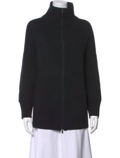 Pre-owned Lafayette 148 Cashmere Open Front Sweater In Black