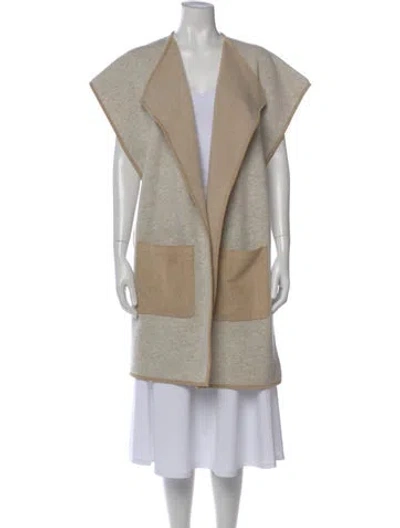 Pre-owned Lafayette 148 Cashmere Open Front Sweater In Neutral