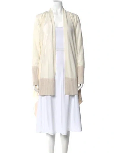 Pre-owned Lafayette 148 Cashmere Open Front Sweater W/ Tags In Neutral