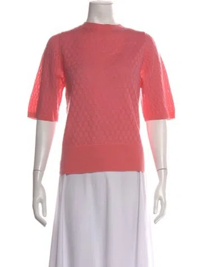 Pre-owned Lafayette 148 Cashmere Patterned Sweater In Pink