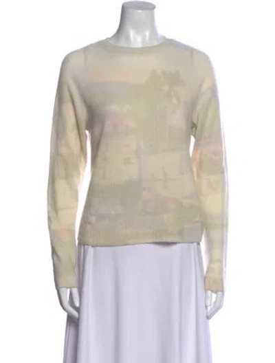 Pre-owned Lafayette 148 Cashmere Printed Sweater In Neutral