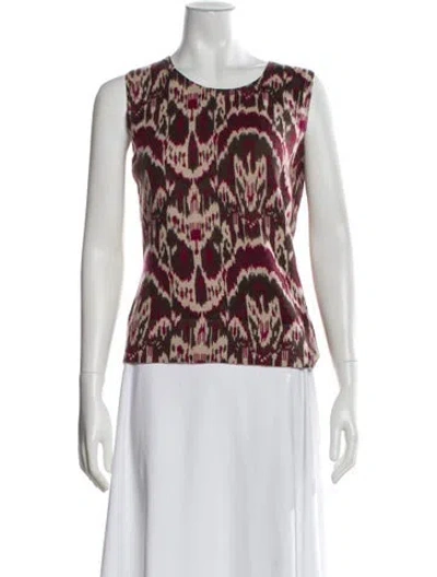 Pre-owned Lafayette 148 Cashmere Printed Sweater In Neutral