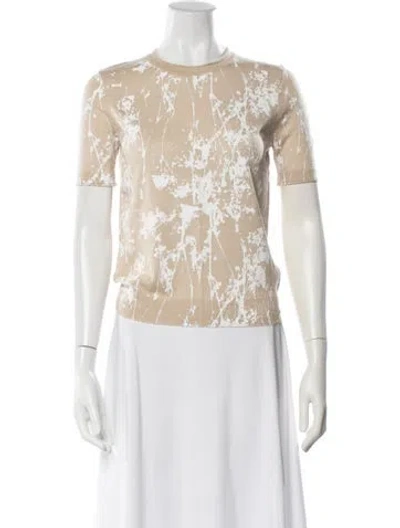 Pre-owned Lafayette 148 Cashmere Printed Sweater In Neutrals