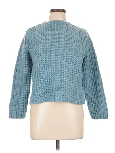 Pre-owned Lafayette 148 Cashmere Pullover Sweater In Blue