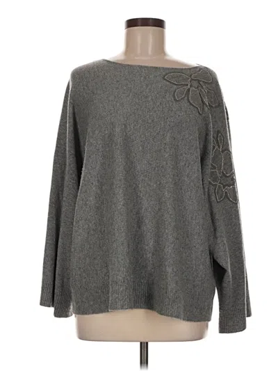 Pre-owned Lafayette 148 Cashmere Pullover Sweater In Gray
