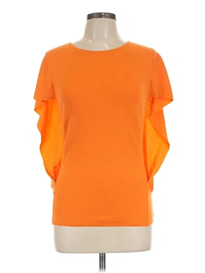 Pre-owned Lafayette 148 Cashmere Pullover Sweater In Orange