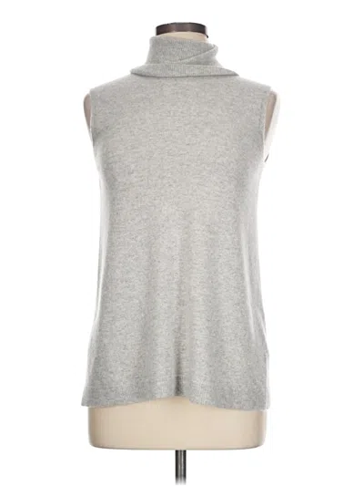 Pre-owned Lafayette 148 Cashmere Pullover Sweater In Silver