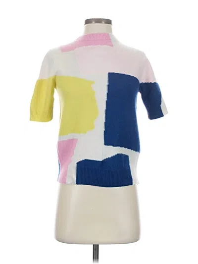 Pre-owned Lafayette 148 Cashmere Pullover Sweater In White