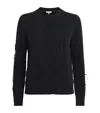 Lafayette 148 Cashmere Ribbed-embellished Cardigan In Black