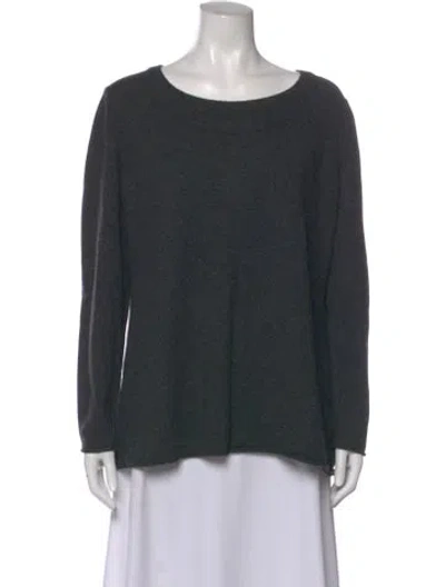 Pre-owned Lafayette 148 Cashmere Scoop Neck Sweater In Gray