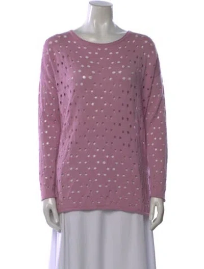 Pre-owned Lafayette 148 Cashmere Scoop Neck Sweater In Purple
