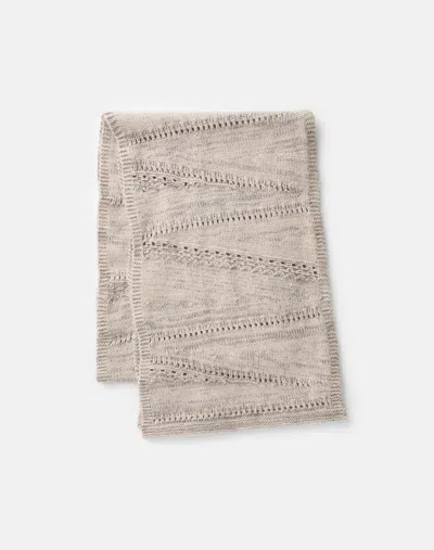 Lafayette 148 Cashmere-sequin Silk Pointelle Scarf In Neutral