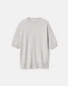 Lafayette 148 Cashmere Short Sleeve Oversized Sweater In Animal Print
