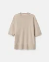 Lafayette 148 Cashmere Short Sleeve Oversized Sweater In Multi