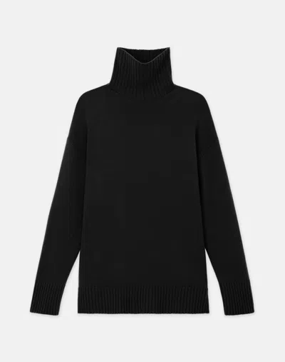 Lafayette 148 Cashmere Stand Collar Cocoon Sweater In Black