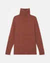 Lafayette 148 Cashmere Stand Collar Cocoon Sweater In Burnt Sienna