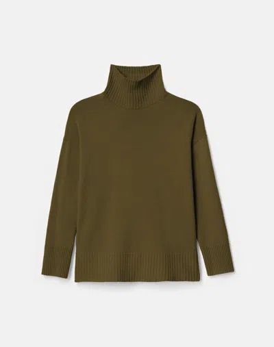 Lafayette 148 Cashmere Stand Collar Sweater In Brown