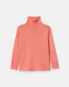 Lafayette 148 Cashmere Stand Collar Sweater In Orange