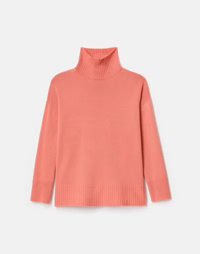 Lafayette 148 Cashmere Stand Collar Sweater In Orange