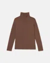 Lafayette 148 Cashmere Stand Collar Sweater In Wood