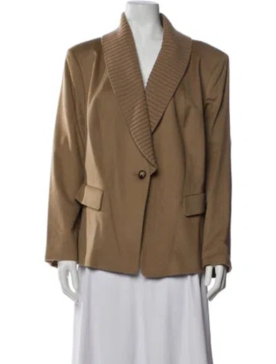 Pre-owned Lafayette 148 Cashmere Striped Blazer W/ Tags In Brown