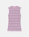 Lafayette 148 Cashmere Striped Knit Pullover Tank In Lavender Tint Multi